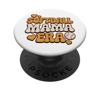 Softball Mama Era Retro Groovy Baseball Mom Vibes Love Cute PopSockets PopGrip Adhesivo