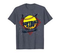 Softball Mom Life: Soy Solo el Conductor Camiseta, Hombre, Azul Jaspeado, 4XL
