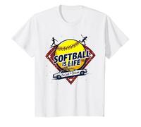 Softball Mom Life: Soy Solo el Conductor Camiseta, Niños, Blanco, 4 años