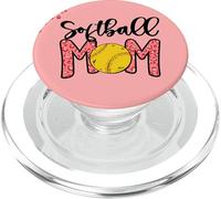 Softball Mom Pink Leopard Softball Mom Mothers Day Softball PopSockets PopGrip para MagSafe