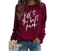 Softball Mom Sweatshirts for Women Cute Graphic Print Sports Pullovers Tops Casual Mama Crewneck Sweatshirt