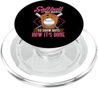 Softball Was Invented To Show Boys How It's Done Cute Pun PopSockets PopGrip para MagSafe