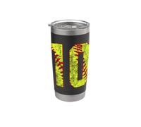 Softbol #10 Fast Pitch Love Softball Mamá jugador favorito Vaso térmico de acero inoxidable de doble pared