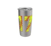 Softbol #17 Fast Pitch Love Softball Mamá jugador favorito Vaso térmico de acero inoxidable de doble pared