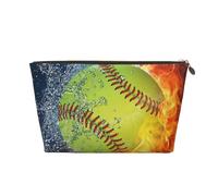 Softbol Amarillo, Bolsa de Maquillaje Bolsa de cosméticos Bolsa de artículos de tocador de Viaje portátil Bolsa de artículos de tocador