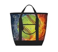 Softbol amarillo,Bolsas de almuerzo de gran capacidad, bolsa de mano térmica para mujeres, hombres, trabajo, picnic, viajes.