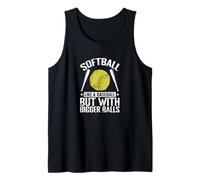 Softbol Bolas Más Grandes Cita Divertida Camiseta sin Mangas
