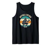 Softbol Catcher The Backstop Play Retro Ball Vintage Camiseta sin Mangas