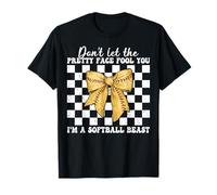Softbol Chica Mamá No Deje Que La Cara Bonita Te Engañe Camiseta