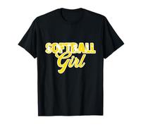 Softbol Chica Siluetas Dentro Letras Audaces Deporte Atl Camiseta