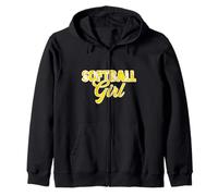 Softbol Chica Siluetas Dentro Letras Audaces Deporte Atl Sudadera con Capucha