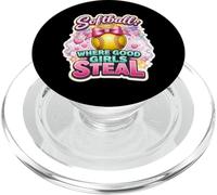 Softbol Donde Las Chicas Buenas roban Divertido Jugador Linda Cita Broma PopSockets PopGrip para MagSafe