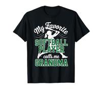 Softbol Grandma My Favorite Softball Nieta Verde Camiseta