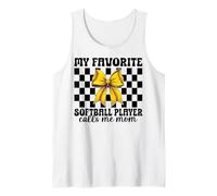 Softbol Hermana Chica Mi Jugador Favorito me Llama Hermana Camiseta sin Mangas