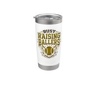 Softbol Mamá Ocupado Raising Ballers Vaso térmico de acero inoxidable de doble pared
