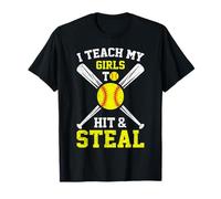 Softbol Mamá Softbol Papá Enseño a Mis Niñas A Golpear Y Robar Camiseta