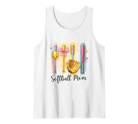 Softbol Mom, Softbol, Coqueta, Bate, Pelota de sóftbol Brushstroke Camiseta sin Mangas
