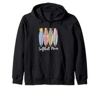 Softbol Mom, Softbol, Coqueta, Bate, Pelota de sóftbol Brushstroke Sudadera con Capucha
