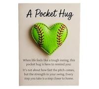 Softbol motivacional - PP, 3.15x3.15in Heart Pocket Baseball Card Inspirational | Motivación de Softbol en forma de corazón único, Tarjeta de Encouragement For Boyfriend, Hombres, Mujeres, Amigos