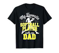 Softbol Papá Favorito Jugador De Softbol Hija Papi Amarillo Camiseta