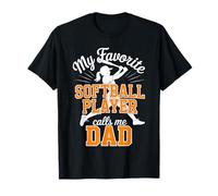 Softbol Papá Favorito Jugador De Softbol Hija Papi Naranja Camiseta