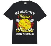 Softbol papá mi Hija Lanza más Duro softbol mamá Divertido Comfort Colors Adult Heavyweight T-Shirt