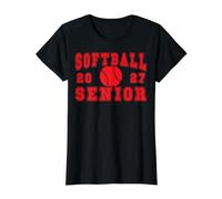 Softbol Senior Noche Softbol Senior 2027 Graduación 7 Camiseta gráfica económica, Mujer, Negro, L