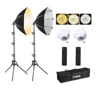 Softbox LED 2x85W con Control Remoto Ajustable 2700-6400K y Trípode 150cm | 2x50cm Kit iluminación fotografía para estudio, streaming, grabación de vídeo y creación digital.