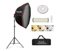 Softbox Octogonal 95cm Profesional - Luz LED de Video 110W Dimmable CRI 97, Incl. Trípode, Difusor & Rejilla, Mando a Distancia para Retrato, Video, Youtube, TikTok Calidad Estudio