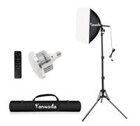 Softbox Profesional 40x40 cm con Luz LED Ajustable + Trípode 160 cm - Kit Iluminación Fotografía y Vídeo, Streaming, Retratos (95W E27 3000K-7500K, Incl. Mando)