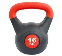 Softee Equipment Kettlebell PVC RELLENAS DE Cemento - Peso 16KG - Color Rojo Y Negro