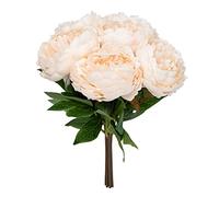Softflame 850893 - Flores Artificiales, Falsas, sintéticas, peonías, Color Blanco, 6 Unidades, para Bodas, hogar, Fiestas, restaurantes