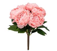 Softflame Flores Artificiales/Falsas/sintéticas, Color Rosa peonía, 6 Piezas para Bodas, hogar, Fiesta, Restaurante