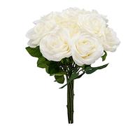 Softflame Flores Artificiales/Falsas/sintéticas, Color Blanco Rosa, 10 Unidades para Boda, hogar, Fiesta, Restaurante