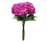 Softflame Flores Artificiales/Falsas/sintéticas, hortensias moradas, 4 Piezas para Bodas, hogar, Fiestas, restaurantes