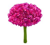 Softflame - Flores Artificiales, Falsas, sintéticas, Ramo de hortensias, Color Violeta, Paquete de 5, 20 capullos en Total, para Bodas, hogar, Fiestas, restaurantes