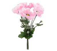 Softflame Flores Artificiales, Falsas y sintéticas, Color Rosa Amapola, 6 Piezas para Bodas, hogar, Fiestas, restaurantes