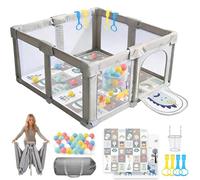 SOFTHOM Parque Infantil Bebe Plegable 130x130x70 con Alfombra, Portátil Corralito Bebe Interior&Exterior, 360° Malla Transpirable, 300D Tela Oxford, Base Antideslizante, Seguro&Estable, Dinosaurio