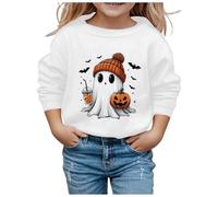 Softie Hoodie Niñas Niños Forro Polar Algodón Top Pullover de Algodón para Niña Suéter Pullover Niña Ligera Deportiva Suéter Corto Estampado Cuello Redondo Sudadera con Capucha Perdida
