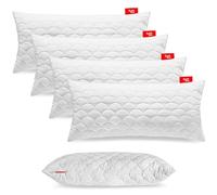 SOFTIMI Almohada Acolchada Premium - Antialergénica - Antiácaros - Sin olores - Se Puede Utilizar Inmediatamente - Dureza Ajustada (Juego de 4 Almohadas 40x90 cm)