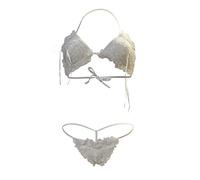 Softline El sujetador de Sissi cabestro con G-String, color: blanco, tamaño: M/L