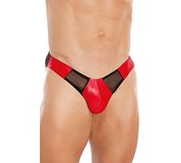 Softline escritos atractivos de los hombres con una malla transparente, en rojo y negro, color: rojo, tamaño: XL