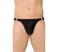 Softline Sexy Señor Tanga de licra con clips, color: negro, tamaño: L