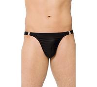 Softline Sexy Señor Tanga de licra con clips, color: negro, tamaño: M