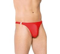 Softline Sexy Señor Tanga de licra con clips, color: rojo, tamaño: M