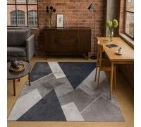 Softlyle Alfombra Grande 200 x 300 cm Alfombra Salón Lavable y Antideslizante Suave Pelo Corto Adecuada para Dormitorio Oficina Comedor Modern Geometric Abstract Gray White Gold