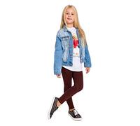 Softsail - Leggings de algodón sólido para niñas, elásticos, ultrasuaves, lisos Marrón marrón