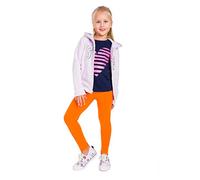 Softsail - Leggings de algodón sólido para niñas, elásticos, ultrasuaves, lisos Naranja naranja