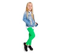 Softsail - Leggings de algodón sólido para niñas, elásticos, ultrasuaves, lisos Verde verde
