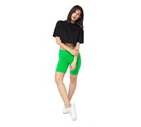 SOFTSAIL Leggings Mujeres Mallas Pantalones Cortos De Ciclista Pantalones De Yoga De Gimnasio Elásticos Transpirables Control De Barriga Cintura Alta Algodón para Damas Que Adelgazan Verde 38